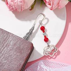 Закладки-подвески в форме сердца из сплава ко Дню святого Валентина AJEW-JK00270-01