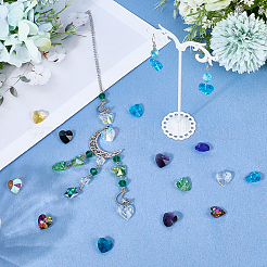 80шт 10 цвета романтические идеи на день святого валентина стеклянные подвески&nbsp;EGLA-SP0001-31