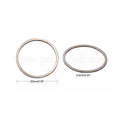 変色しにくい304ステンレススチール製リンクリング  リング  ステンレス鋼色  20x0.8mm&nbsp;X-STAS-S079-12A