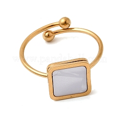 Anillos abiertos de acero inoxidable 304 para mujer&nbsp;RJEW-B161-01G-02