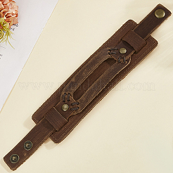 Bracciali in cordoncino di pelle di vacchetta per donna uomo&nbsp;BJEW-WH20012-04AG-02