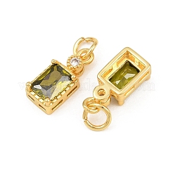 Messing ebnen Zirkonia Charms&nbsp;CU-CBA3D67-07G