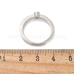 S925 verstellbare Buchstabenringe aus Sterlingsilber für Damen&nbsp;RJEW-M068-01P-Q