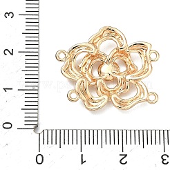 真鍮のマルチ連リンクカボションセッティング  片穴パーツ用  花  14KGP本金メッキ  21.5x25.5x3mm  穴：1.2mmと1.4mm  トレイ：4mm  ピン：0.6mm&nbsp;KK-F934-06G