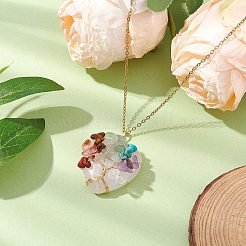 Colliers avec pendentif en pierres précieuses pour le yoga et les chakras&nbsp;NJEW-JN05083-01