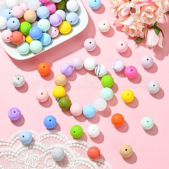 105шт 20 стиля круглые силиконовые фокусные бусины&nbsp;SIL-YW0001-61