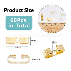 60 шт. латунная застежка-слайдер для галстука-боло KK-DC0004-14