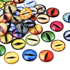 Cabochons en verre transparent imprimé&nbsp;GL-CBAA22A-01