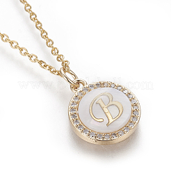 Colliers pendentif initiale en laiton&nbsp;NJEW-I230-24G-B