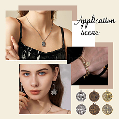 60 шт. 3-х цветные подвески в тибетском стиле&nbsp;TIBEB-NB0001-29