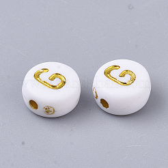 Perles acryliques plaquées&nbsp;X-PACR-R242-01G