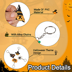 4 stücke 4 arten halloween pvc schlüsselbund für frauen&nbsp;KEYC-TA0004-74