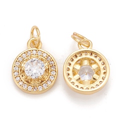 Латунные микропаве прозрачные кубические циркониевые подвески&nbsp;KK-Z023-11G