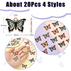 20шт 4 стиля подвески из сплава с эмалью&nbsp;ENAM-CJ0004-60