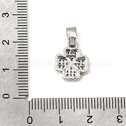 CZ повезло ювелирные латунные микро проложить кубического циркония четыре листа клевера шармов&nbsp;ZIRC-M011-18P-NR