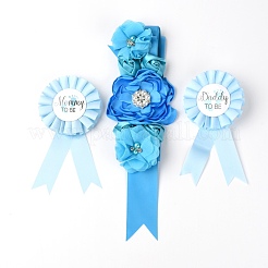 Chiffon Papa zu sein & Mama zu sein Weißblech Abzeichen Pins&nbsp;AJEW-WH0162-43