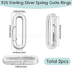 2 шт. 925 кольца-пружинки из стерлингового серебра&nbsp;STER-SC0001-60
