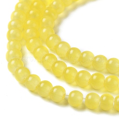 Выпечки окрашены имитация нефрита стекловолокна круглый шарик DGLA-Q021-4mm-24