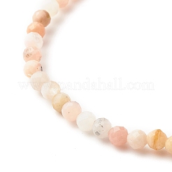 Bracciale elasticizzato con perle tonde opale rosa naturale da 3.5 mm&nbsp;BJEW-JB07414