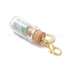 21 шт. 7 стиля чакра натуральные и синтетические драгоценные камни чипсы внутри стеклянной бутылки желаний подвеска украшение HJEW-JM03307