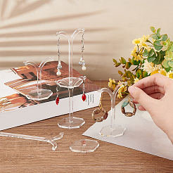 6 шт. 3-х стилевых акриловых подставки для сережек в форме буквы Y CON-FG0001-05