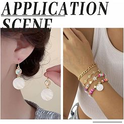 Плоские круглые подвески морские раковины&nbsp;SHEL-AR0001-17