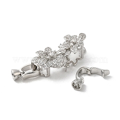 Реечное покрытие латунь микро паве прозрачный кубический цирконий складные застежки KK-E084-23P