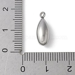 304ステンレスペンダント  ティアドロップチャーム  変色防止  ステンレス鋼色  16x6mm  穴：1.6mm&nbsp;STAS-U046-01D-P