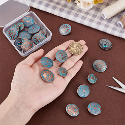 24 шт. 4 стиля пуговицы из цинкового сплава с 1 отверстиями на ножке&nbsp;BUTT-PH0001-60