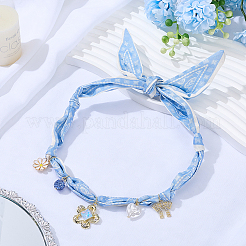 Collar con borlas y bufandas de aleación de flores&nbsp;NJEW-SP0001-16C