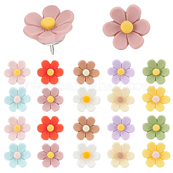 30 pz 10 puntine da disegno in resina a forma di fiore colorato&nbsp;AJEW-BM0001-03B