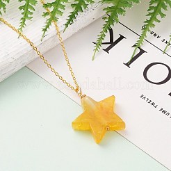 Colliers pendentif étoile en agate naturelle&nbsp;NJEW-JN03238-03