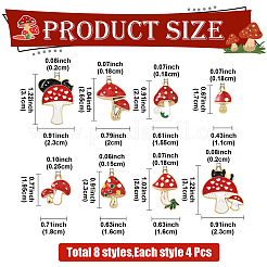 32 шт. 8 стиля осенняя тематика стойка позолоченный сплав эмалированные подвески&nbsp;ENAM-YW0008-22