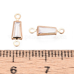 Латунные подвески-звенья/соединители с прозрачными кубическими циркониями&nbsp;ZIRC-T017-08KCG