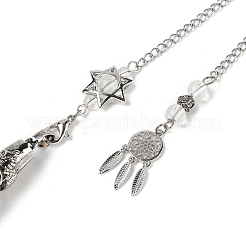 Натуральный кварцевый кристалл конусный маятник для биолокации большие заостренные подвески&nbsp;AJEW-Z041-01F-AS