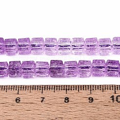 Хрустящие прозрачные стеклянные бусины нити GLAA-N062-6mm-06