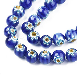 Fili di perline di vetro millefiori fatto a mano&nbsp;LK-T001-10F
