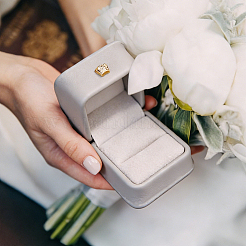 2 Stück quadratische Geschenkbox für Ringe aus PU-Leder&nbsp;LBOX-CL0001-06