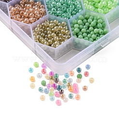 288g 24 couleurs 6/0 rocailles rondes en verre imitation jade&nbsp;SEED-YW0002-07
