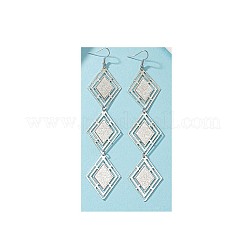 Серьги-подвески в форме ромба из сплава&nbsp;FS-WG9FBBE-01