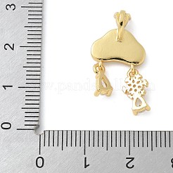 Латунные микро проложить кубического циркония подвески KK-K298-24A-G