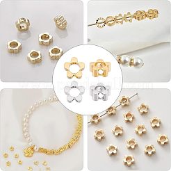 40 шт. 2-цветная стойка с покрытием из экологически чистой латуни с бусинами KK-FH0004-05