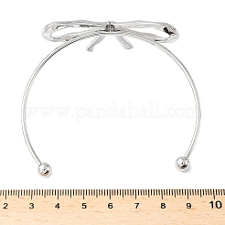 Браслеты-манжеты из нержавеющей стали 304 с бантом&nbsp;LS-BJEW-S171-01A-P