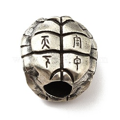 真鍮製ヨーロピアンビーズ  大穴ビーズ  カメ  アンティークシルバー  19x16.5x10mm  穴：6mm&nbsp;KK-G410-01D