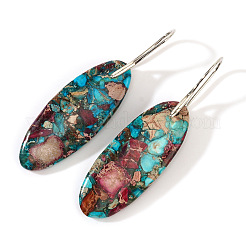 Богемные овальные цветочные серьги с императорским камнем&nbsp;PV7367-3