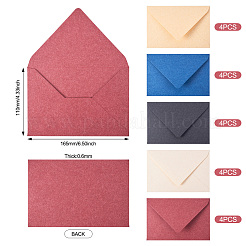 20 шт. 5-х цветные бумажные конверты AJEW-TA0002-22