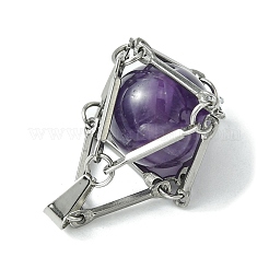 Подвески из нержавеющей стали с натуральными смешанными драгоценными камнями PALLOY-JF02497