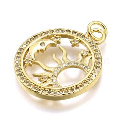 Cremagliera placcatura micro ottone spianare pendenti zirconi&nbsp;KK-K401-48A-G