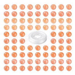 100 Stk. 8 mm natürliche runde Perlen aus Pfirsichcalcit&nbsp;DIY-LS0002-27