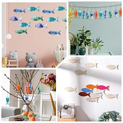 30 шт. рыбка незаконченные вырезанные из дерева подвесные украшения DIY-SP0004-52